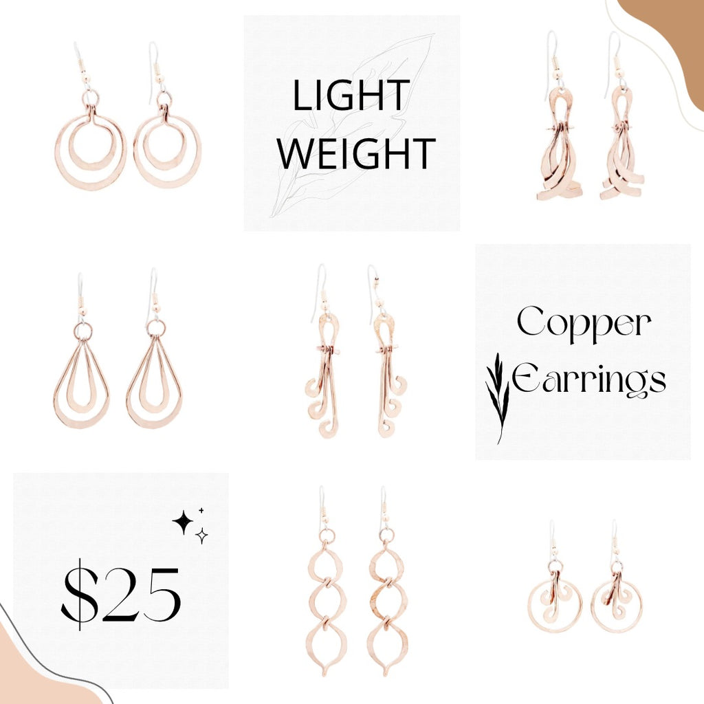 $25 Light Weight Copper Earrings